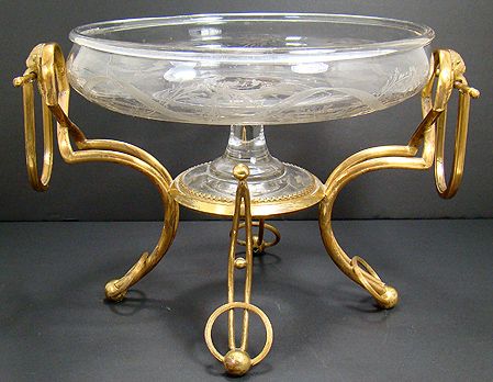 CUT GLASS CENTERPIECE IN OROMLOU FRAME