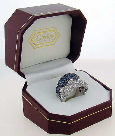 14KT W.G. SAPPHIRE AND DIAMOND RING 2.00CT