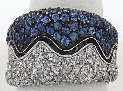 14KT W.G. SAPPHIRE AND DIAMOND RING 2.00CT - 2