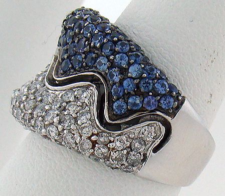 14KT W.G. SAPPHIRE AND DIAMOND RING 2.00CT - 3