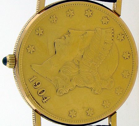 MENS $20 GOLD CORUM MANUAL WIND - 2