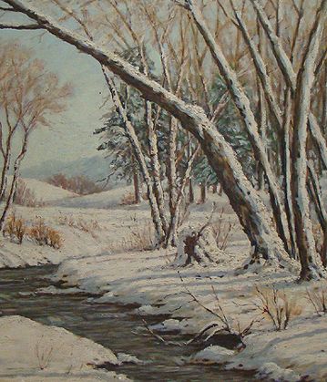 LARGE O/C LORENSE WINTER SCENE SIGNED LR - 2