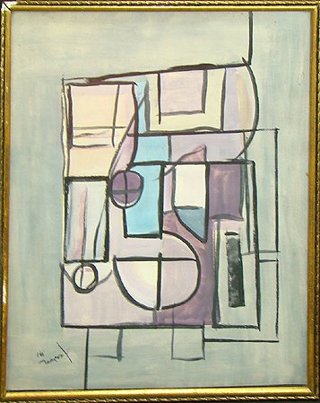 RARE GUACHE JEAN XCERON DATED 1931