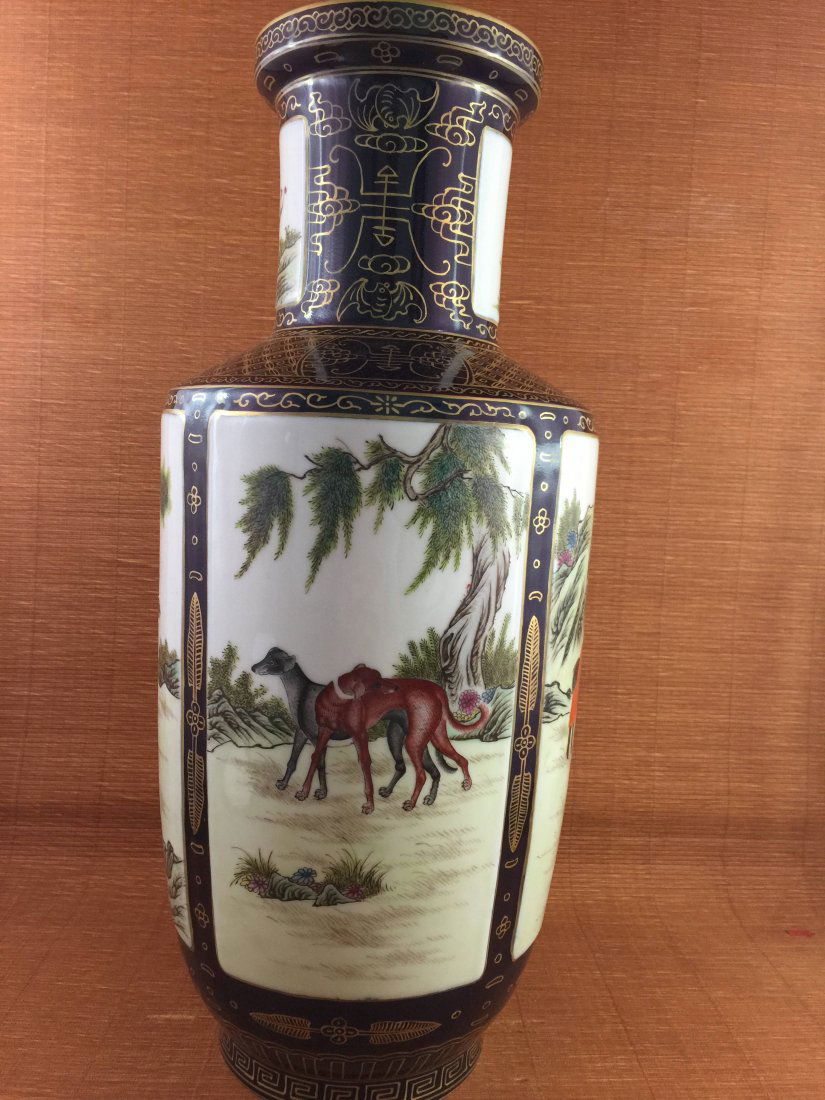 Chinese Vintage Famille Rose Porcelain Vase with Black (1 of 6)