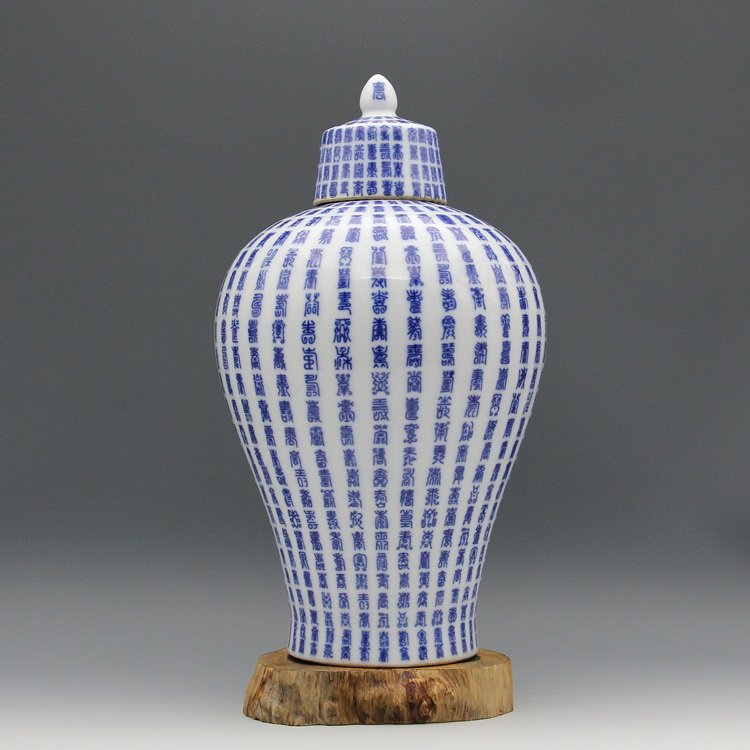 Chinese Porcelain Blue & White Vase With Shou Word (1 of 5)
