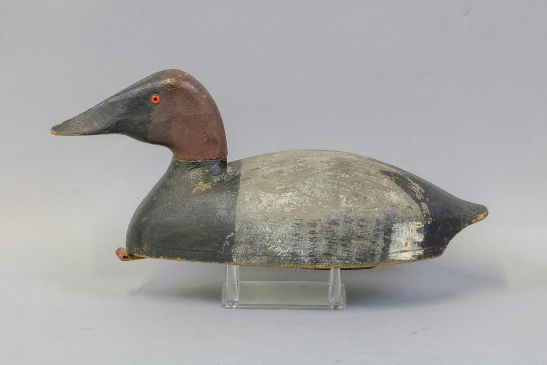 Chris Smith Canvasback Drake Duck Decoy, Algonac, (1 of 6)
