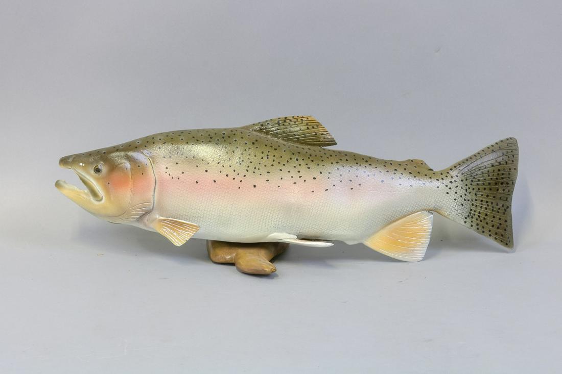 Hand Carved 22"L Rainbow Trout by Jeff Mallory of (1 of 4)
