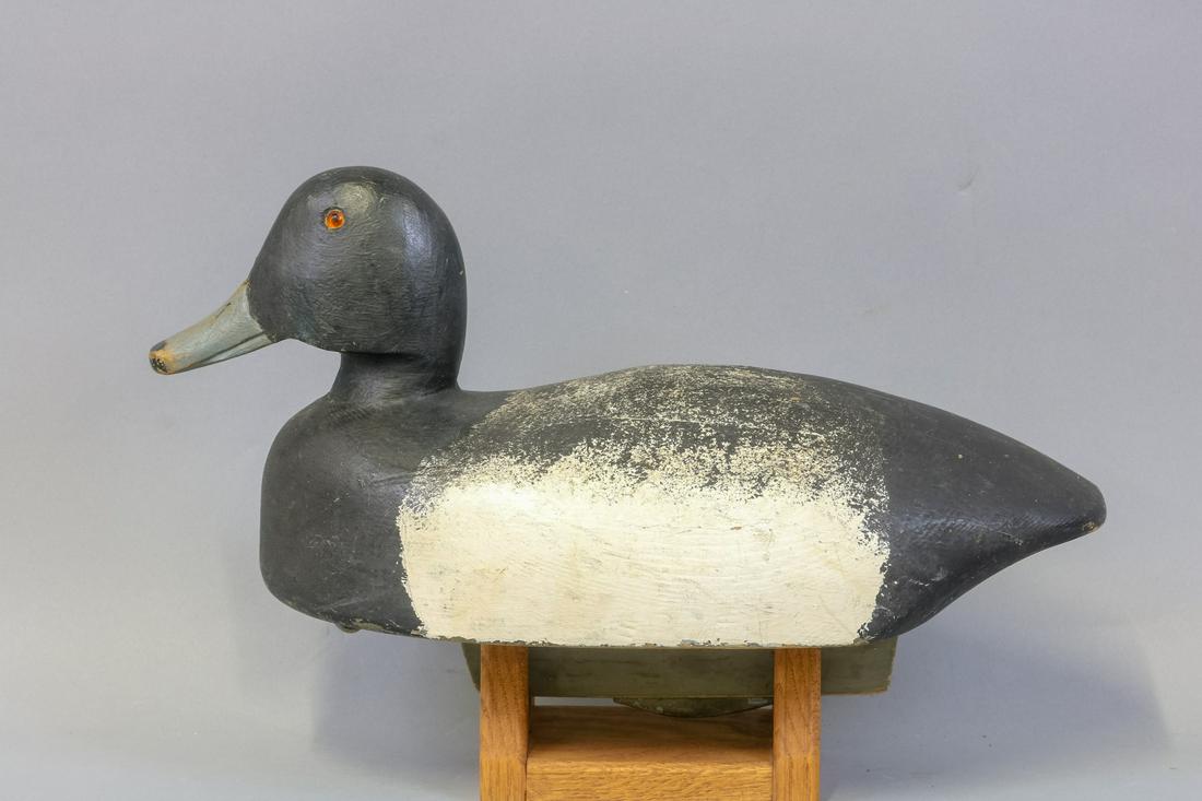 Bob Barker Bluebill Drake Duck Decoy, Glass Eyes,
