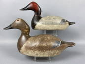 Evans Pair of Mammoth Grade Canvasback Duck Decoys,