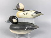 D.W Nichol pair of Bufflehead Duck Decoys, Smith Falls,