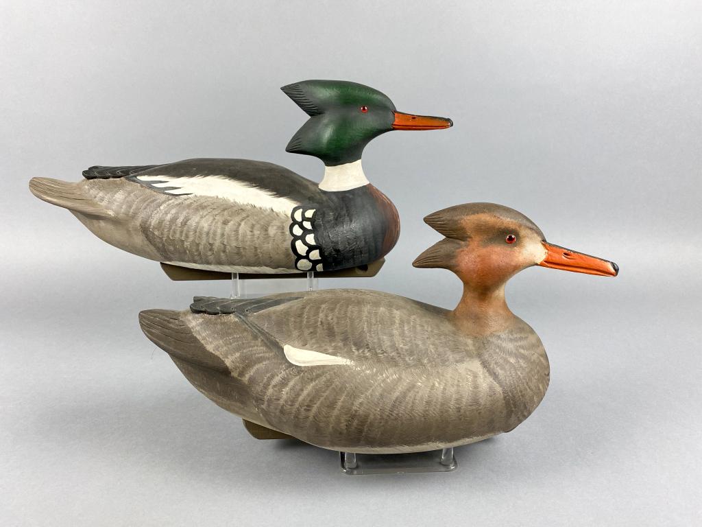 Marv Meyer Pair of Red Breasted Merganser Duck Decoys, (1 of 6)