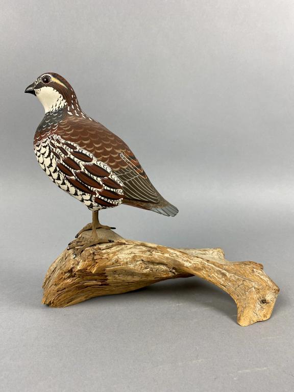 Harry Ross Hand Carved Quail, Norway, ME, glass eyes, (1 of 5)
