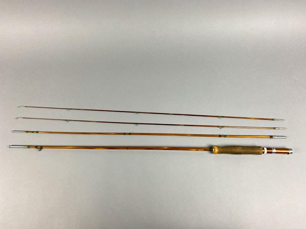 Vintage Wooden Split Bamboo Fly Rod, 3 pc. with 2 tips, (1 of 4)