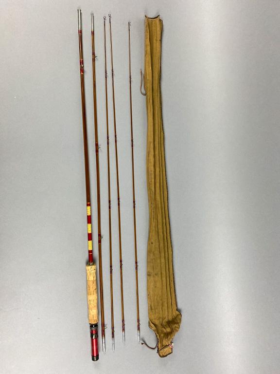 Vintage Wooden Split Bamboo Fly Rod, 3 pc. with 3 tips, (1 of 4)