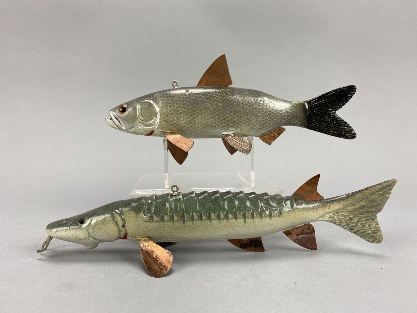 2 Floyd "Red" Bruce Fish Spearing Decoys (1 of 8)
