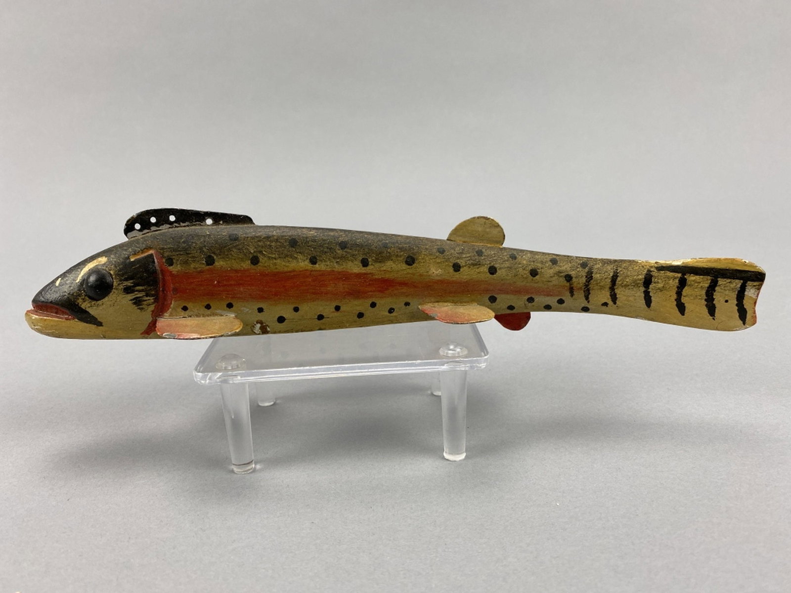 Rare Oscar Peterson Rainbow Trout Fish Spearing Decoy (1 of 4)