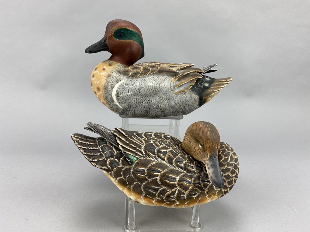 David Taylor Pr of Green-Winged Teal Duck Decoys (1 of 9)