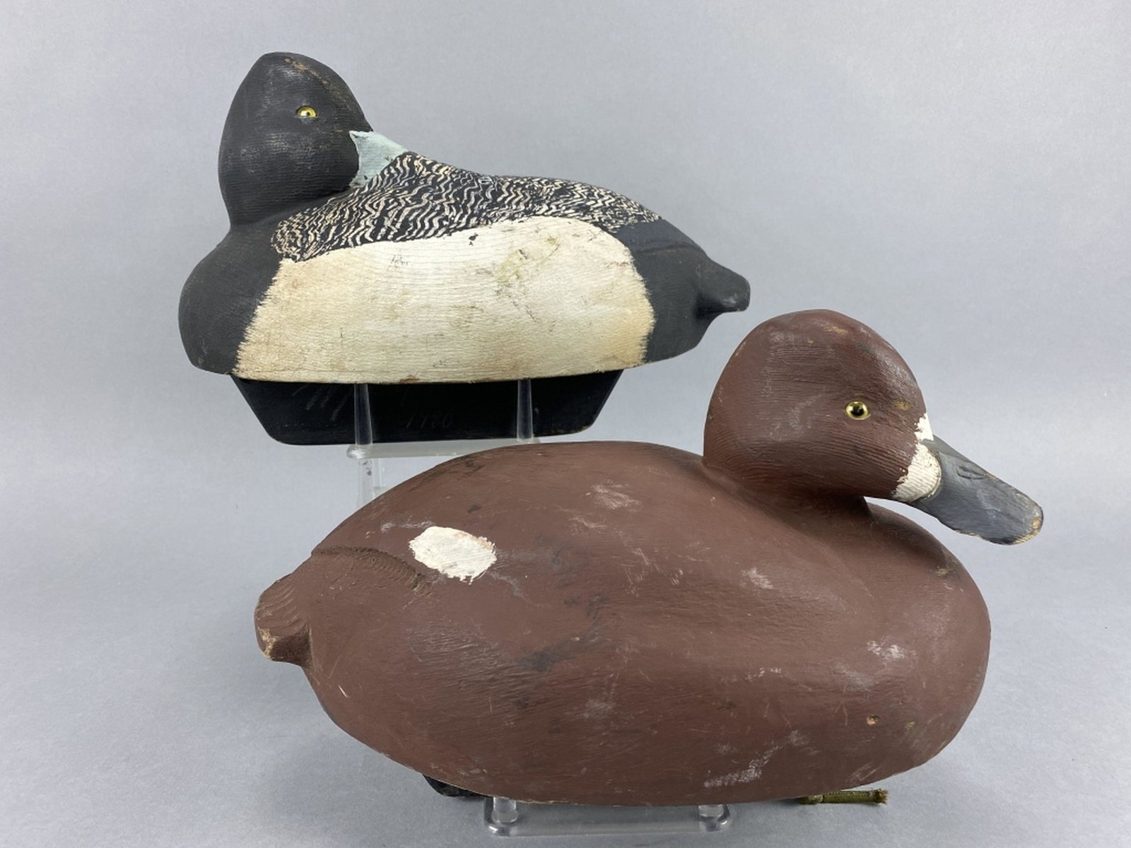 Early Marty Hanson Pr of Bluebill Duck Decoys (1 of 4)