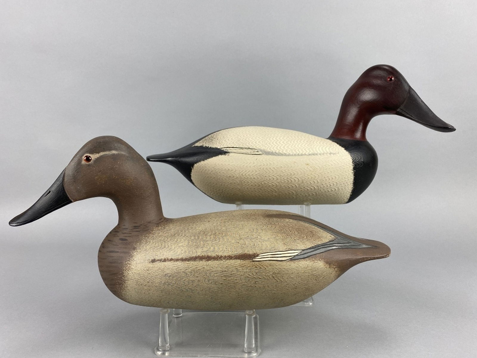 Virgil Lashbrook Pr of Canvasback Duck Decoys (1 of 16)
