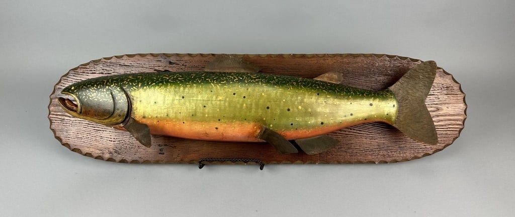 Robert Repholz Hand Carved Brook Trout Plaque (1 of 9)