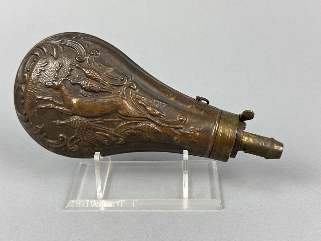 Antique Brass & Copper Powder Flask (1 of 6)