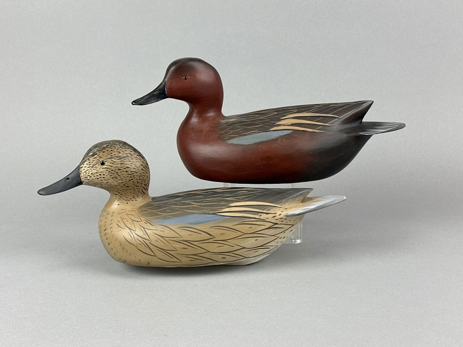 Bill Geonne Pr of Cinnamon Teal Duck Decoys (1 of 18)