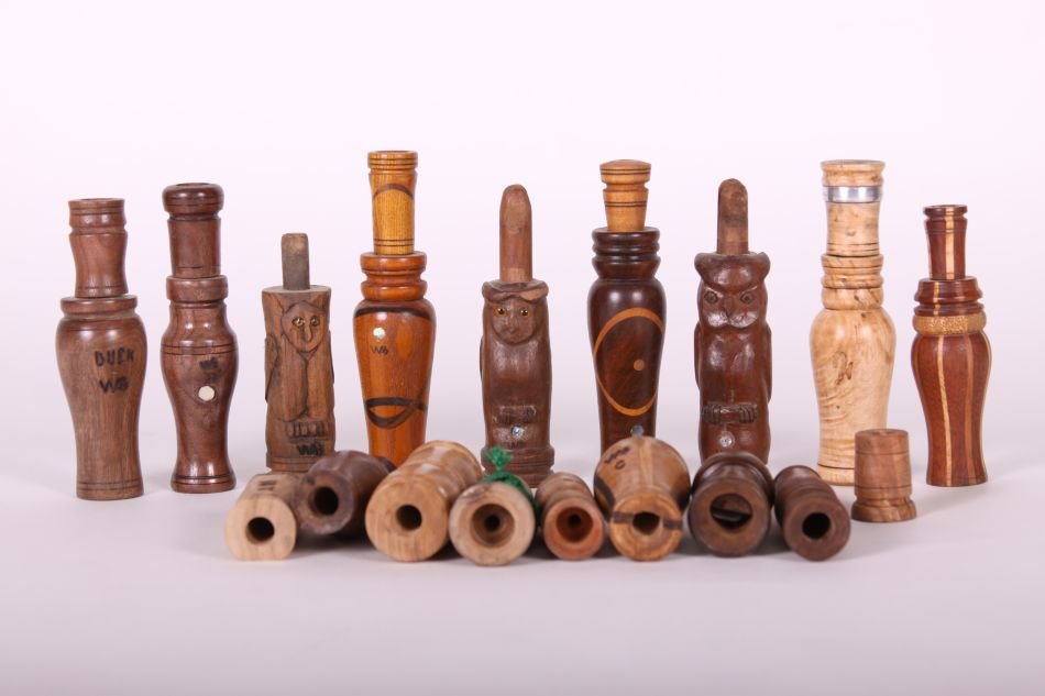 Lot of 17 Handcarved Duck Calls by Wayne Boblenz of (1 of 1)