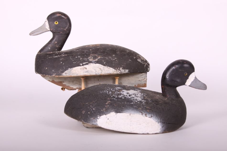 Pair of Bluebill Drake Duck Decoys by H.H. Ackerman of (1 of 6)