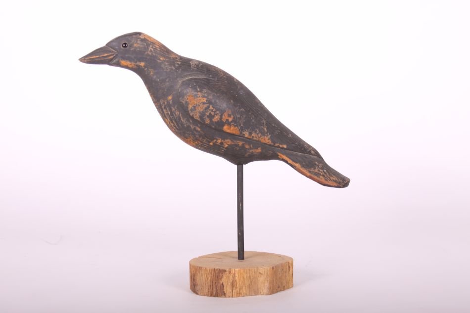 Crow on Stand by White Dated 4-92: Crow on Stand by White Dated 4-92