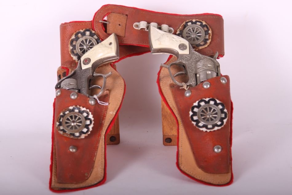 Pr of Hubley, 1 Cast Iron & 1 Die Cast, Texan Cap Guns, (1 of 6)