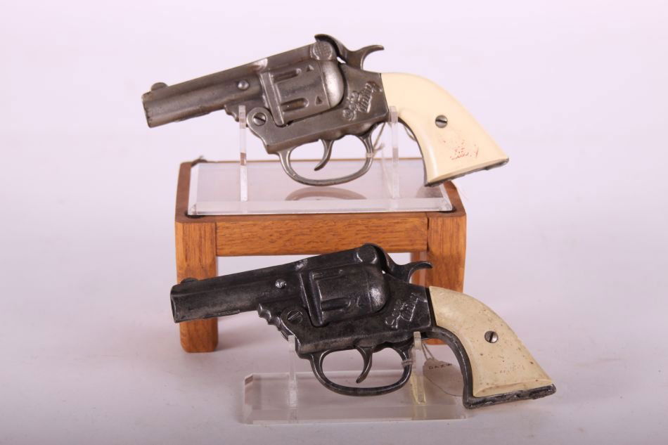 Pr. Of Kenton Cast Iron Cap Guns, "Gene Autry" w/ White: Pr. Of Kenton Cast Iron Cap Guns, "Gene Autry" w/ White Grips