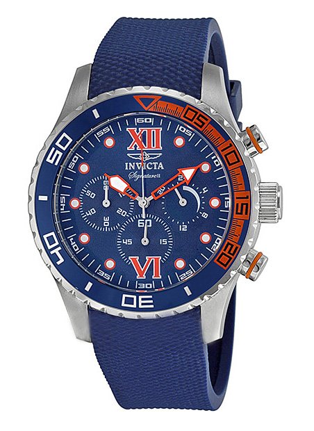Invicta Men's 7501 Signature Quartz Chronograph Blue Di: In keeping with shifting trends and styles, popular demands and ever growing expectations, Invicta's Signature collection manifests every wish, hope and dream in ever growing variety, superior quality