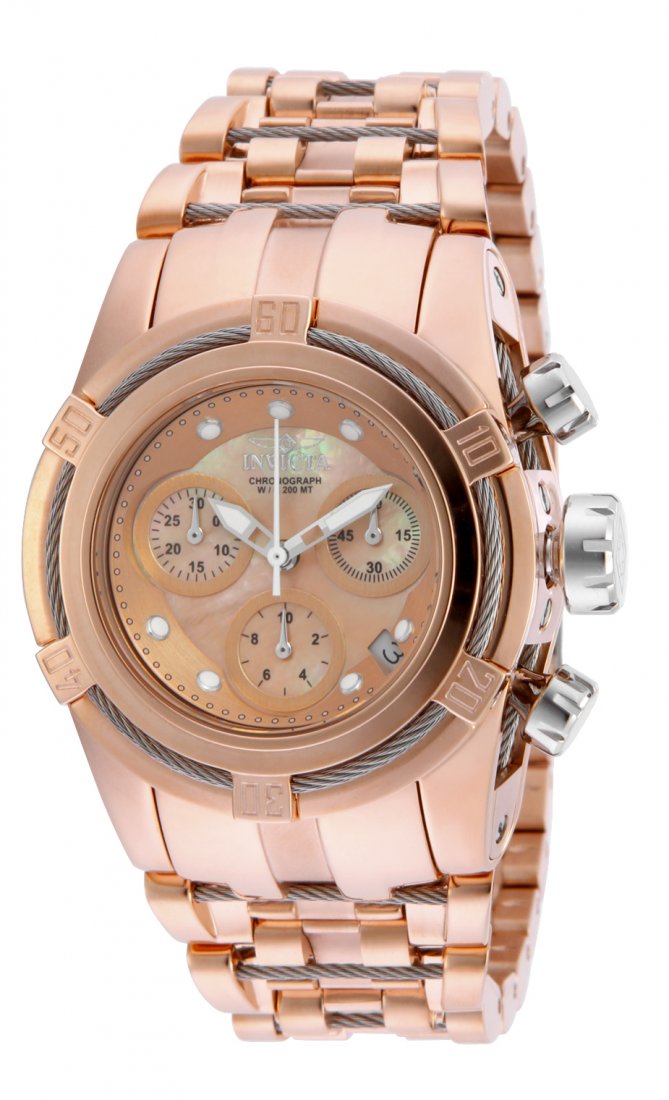 Invicta Women's 16111 Bolt Quartz Chronograph Rose Gold: With sharpness in attitude and ability, the Invicta Bolt is a mastermind of dominance. Perfectly synchronized movements, complex casing engineering and signature rope jewelry design fastened around th