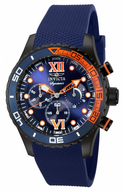 Invicta Men's 7506 Signature Quartz Chronograph Blue Di: In keeping with shifting trends and styles, popular demands and ever growing expectations, Invicta's Signature collection manifests every wish, hope and dream in ever growing variety, superior quality