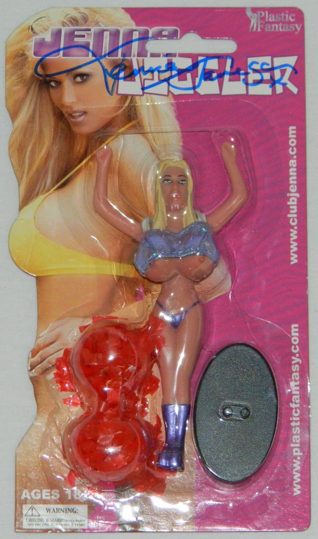 Jenna Jameson signed Jenna Jigglers action figure in or: jenna jameson signed jenna jigglers action figure in original box. item is signed with jenna jameson's full name signature. item comes with a psa/dna tamper evident numbered sticker and matching certi
