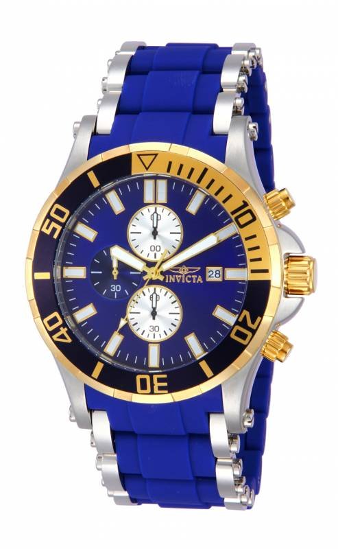 Invicta Men's 13667 Sea Spider Quartz Chronograph Blue : Invictas Sea Spider is all manmade muscle! Invicta has taken the best and most ingenious of mechanisms and woven a brilliant web of endurance and stamina. The youthful spirit of Sea Spider is spun wit
