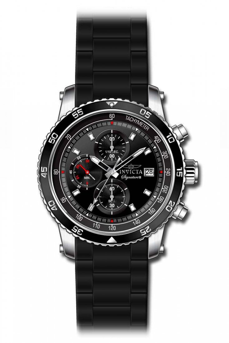Invicta Men's 7452 Signature Quartz Chronograph Black D: In keeping with shifting trends and styles, popular demands and ever growing expectations, Invicta's Signature collection manifests every wish, hope and dream in ever growing variety, superior quality