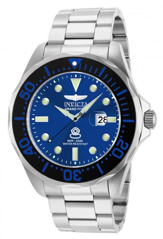 Invicta Men's 14655 Pro Diver Quartz 3 Hand Blue Dial W: Plunge into any horizon using the steadfast guidance of the Invicta Pro Diver. Stylishly classic, internal workings are forged with variations of bold movements. Built with confident prowess, the fort