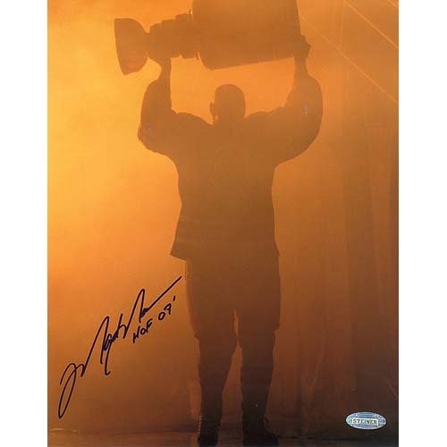 Mark Messier Oilers Retirement Night Entering through S: Mark Messier Oilers Retirement Night Entering through Smoke with Stanley Cup w/ "HOF 07" Insc. 8x10 Photo