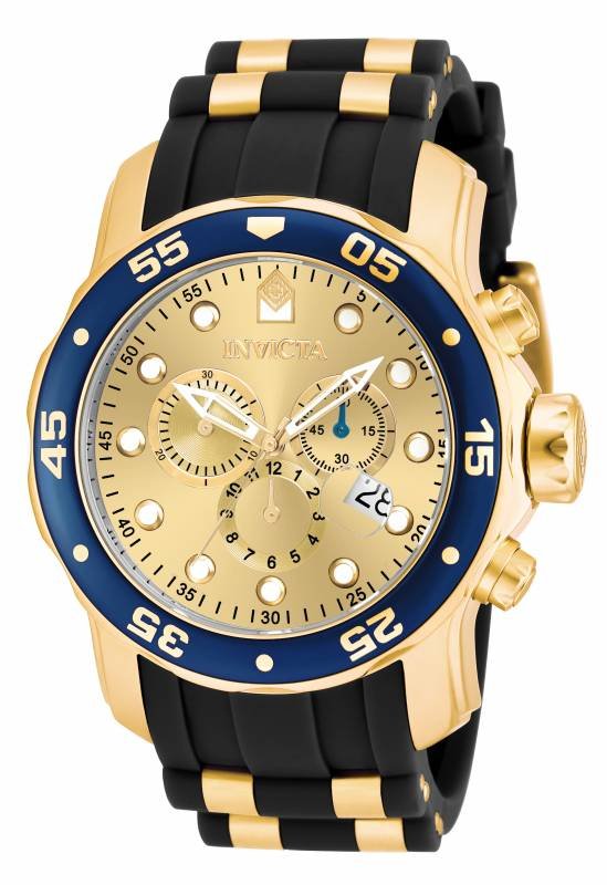 Invicta Men's 17881 Pro Diver Quartz Multifunction Cham: Plunge into any horizon using the steadfast guidance of the Invicta Pro Diver. Stylishly classic, internal workings are forged with variations of bold movements. Built with confident prowess, the fort