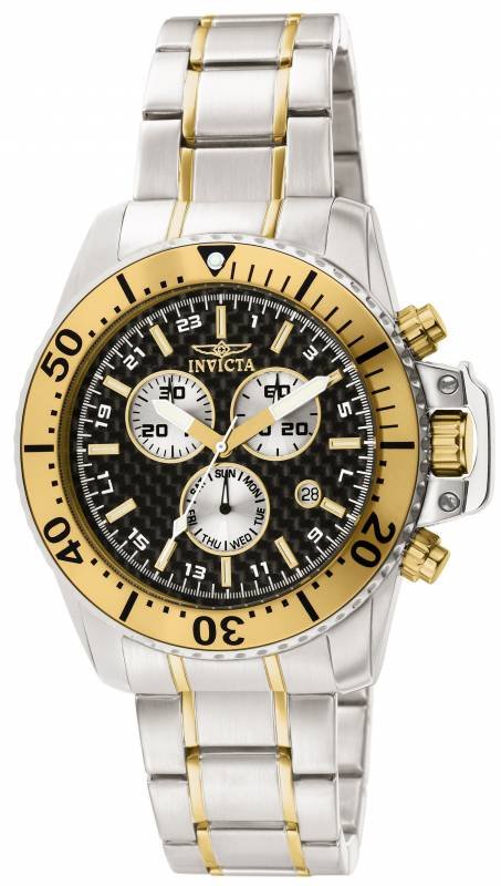 Invicta Men's 11285 Pro Diver Quartz Chronograph Black : Plunge into any horizon using the steadfast guidance of the Invicta Pro Diver. Stylishly classic, internal workings are forged with variations of bold movements. Built with confident prowess, the fort