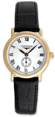 Longines Flagship Heritage Women's Watch: Longines Flagship Heritage Women's Watch Polished 18k rose gold case - 26mm case dimension - White with second hand at 6 dial - Black crocodile leather strap - Battery Powered Quartz movement - 100% A