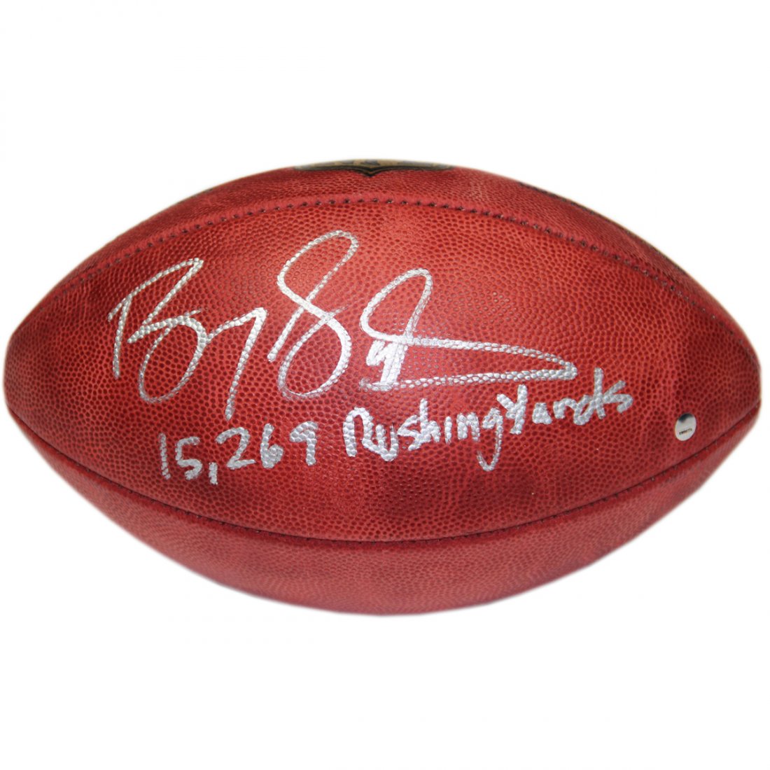 Barry Sanders Signed NFL Duke Football w/ 15,269 Rushin: Barry Sanders Signed NFL Duke Football w/ 15,269 Rushing Yards Insc