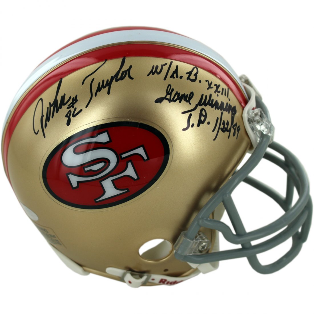 John Taylor Signed San Francisco 49ers Mini Helmet w/ ": John Taylor Signed San Francisco 49ers Mini Helmet w/ "w/ SB XXIII Game Winning TD 1/22/89" insc