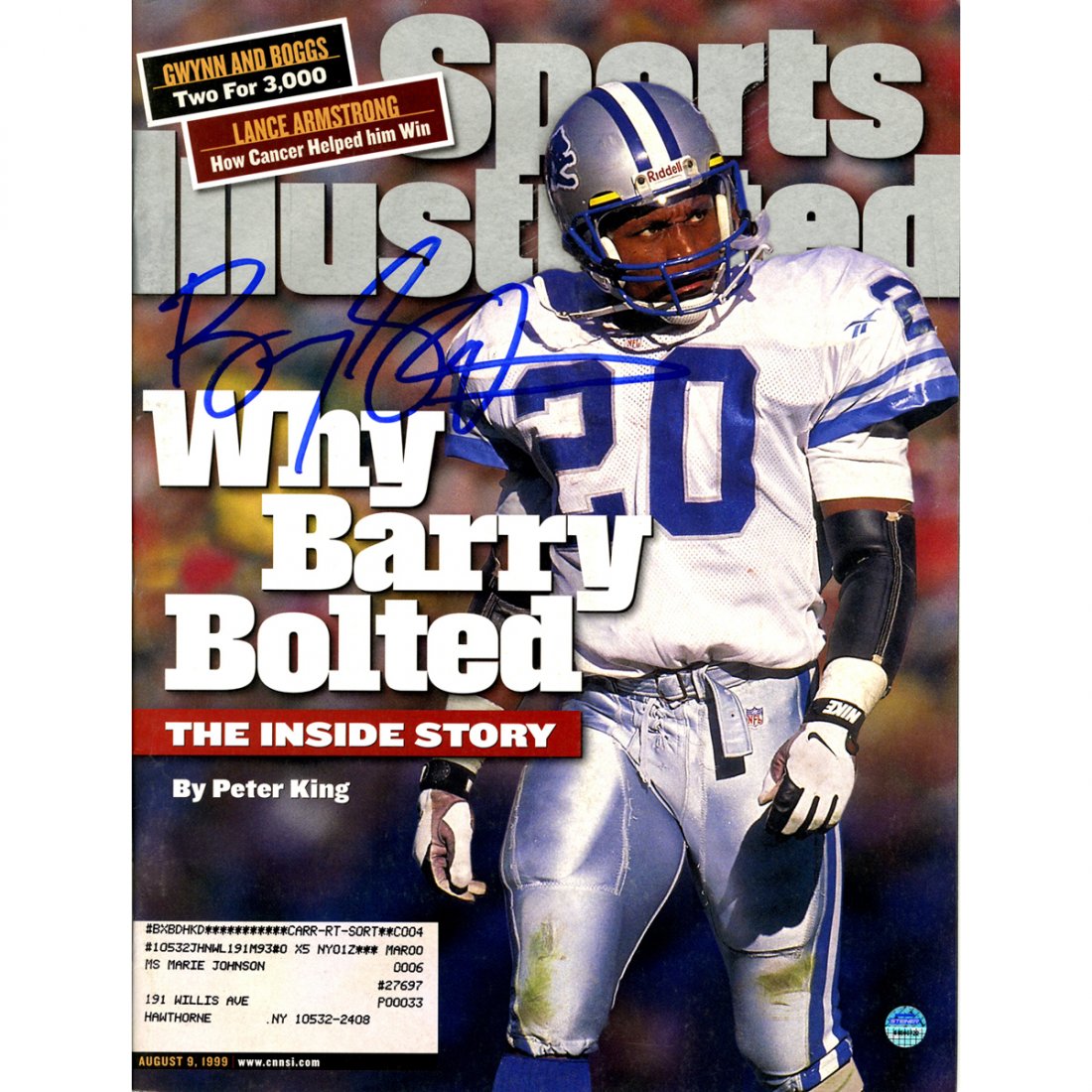 Barry Sanders Signed Sports Illustrated 8/9/99: Barry Sanders Signed Sports Illustrated 8/9/99