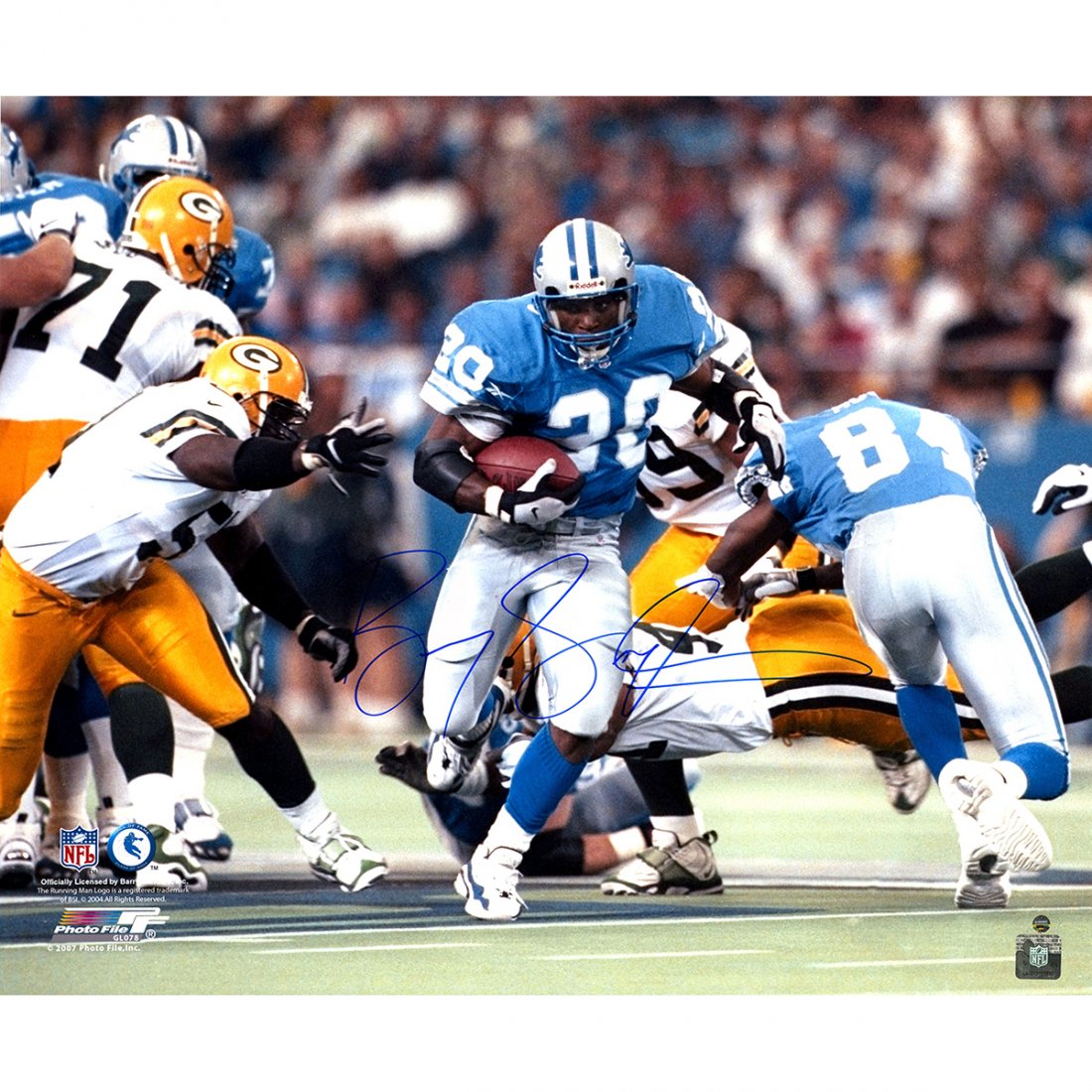 Barry Sanders Signed Running Horizontal 18x24 Photo: Barry Sanders Signed Running Horizontal 18x24 Photo