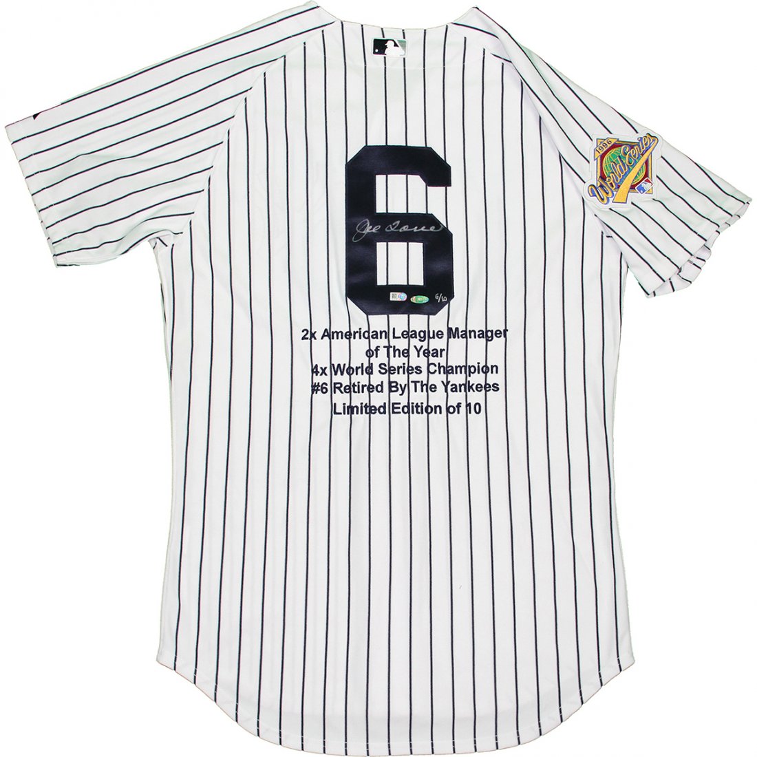 Joe Torre Signed 1996 World Series Yankees Authentic Ho: Joe Torre Signed 1996 World Series Yankees Authentic Home Jersey w/ Embroidered Stats (LE/10)(MLB Auth)