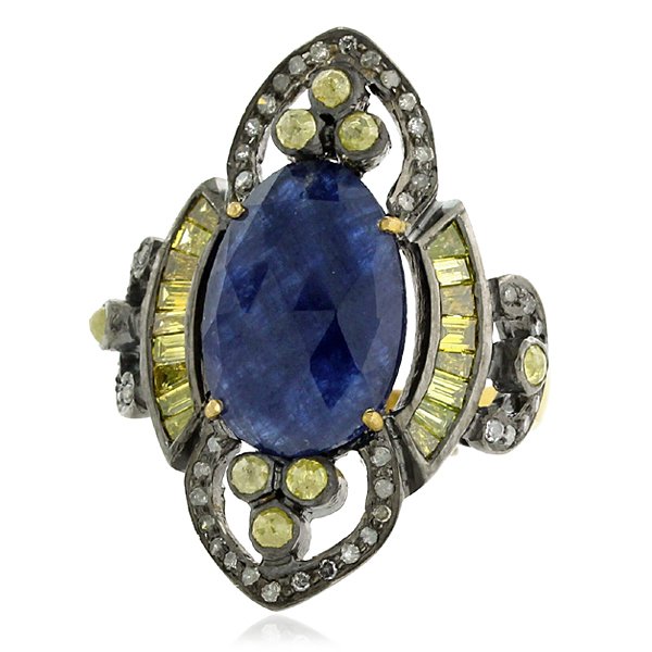 18K Gold 2.96 Grams Diamonds 1.29Ct - Silver Tot: 18k gold 2.96 grams diamonds 1.29ct - silver total wieght 2.73 grams blue sapphire 5 - The Romans wore diamonds because these were thought to possess broad magical powers over life’s troubles, being