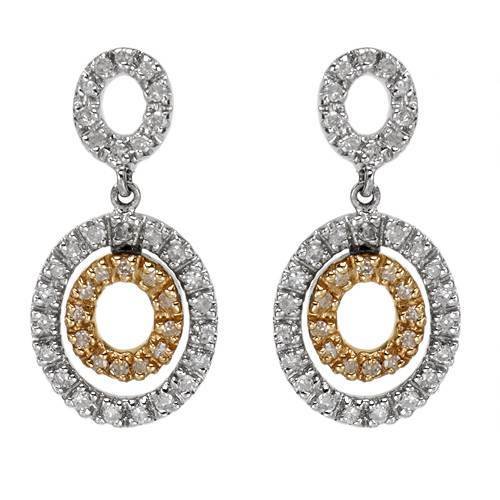 14KT TWO TONE GOLD WOMEN'S 0.34 DIAMOND EARRINGS. Fea: 14kt two tone gold women's 0.34 diamond earrings. features 2.29 grams of two tone gold with 0.34 ctw round diamond clarity i1-i2 color h-i The word diamond comes from the Greek word “adamas” meani