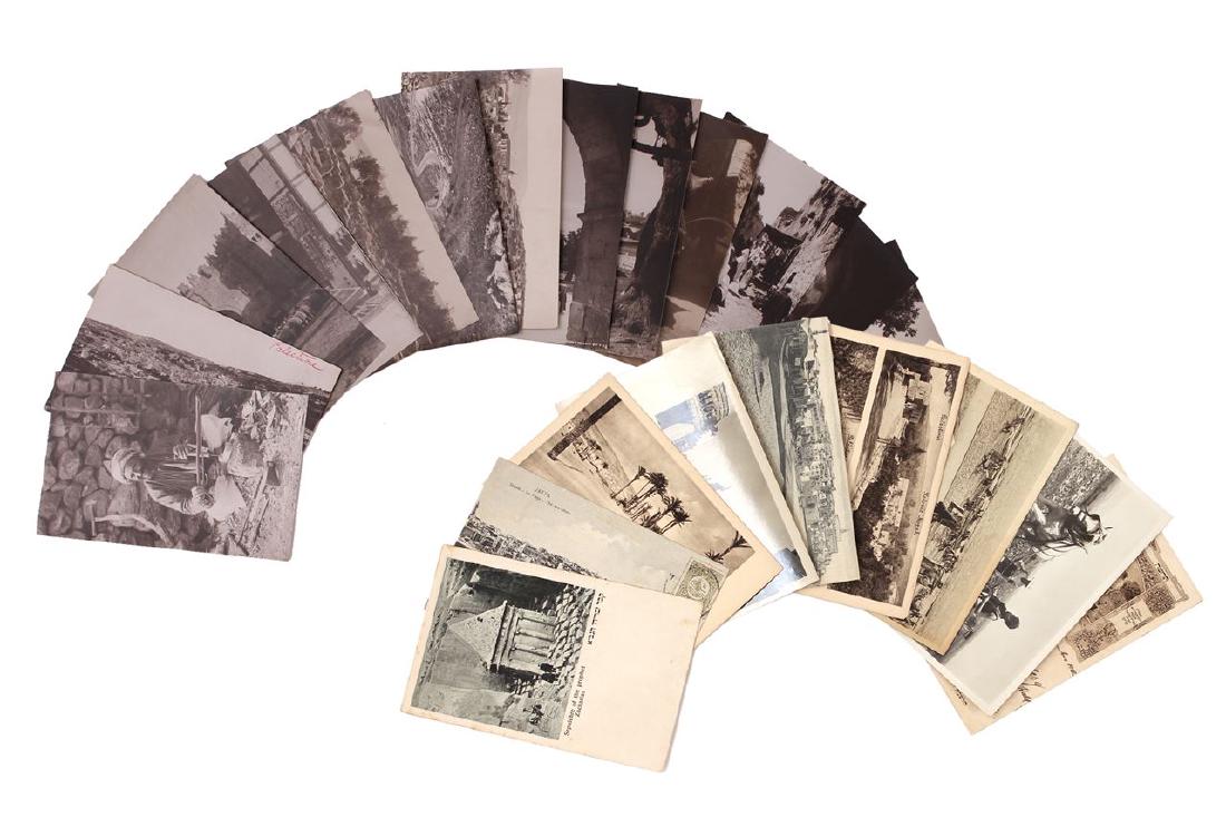 Large collection of around 150 postcards from Jerusalem: Places, sites, people, and more. Includes set of 20. Based upon photographs by Y. Ben Dov. Generally very good condition.